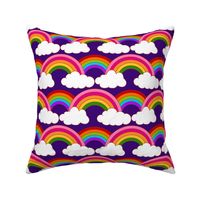 Medium Scale Bright Rainbows on Purple