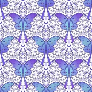 Luna Moth Ombre Blue Purple small scale