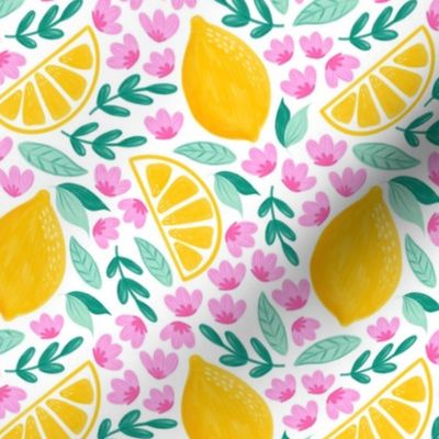 Pink Floral Lemons