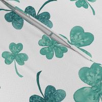 Mint Watercolour Shamrock St Patricks Day - Medium Scale