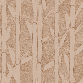Vintage Bamboo Print in Earth Tones (Sand & Santa Fe)