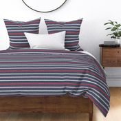 Textured Chilled Cherry Colorful Thin Stripes LS