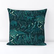 Wild West - 12" large - teal