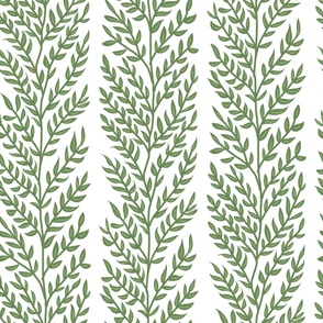 Grandmillenial Vertical Leaves vine Stripe in green for Home Decor Jumbo XL 