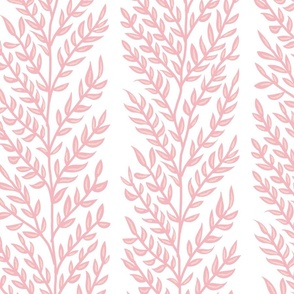 Vines Vertical Leaves Stripe in pink for Home Decor grandmillenial Jumbo extra large