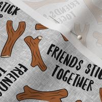 Friends Stick Together - Sticks - dog - grey - LAD23