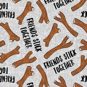 Friends Stick Together - Sticks - dog - grey - LAD23