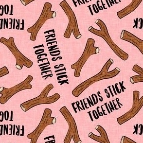 Friends Stick Together - Sticks - dog - pink - LAD23