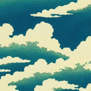 Clouds Inspired by 19th Century Japanese Woodblock Print  - Homage to Hokusai