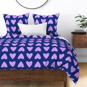 12x12 BIG LOVE in Navy and Lilac by Betty Louise Studio