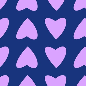 12x12 BIG LOVE in Navy and Lilac by Betty Louise Studio