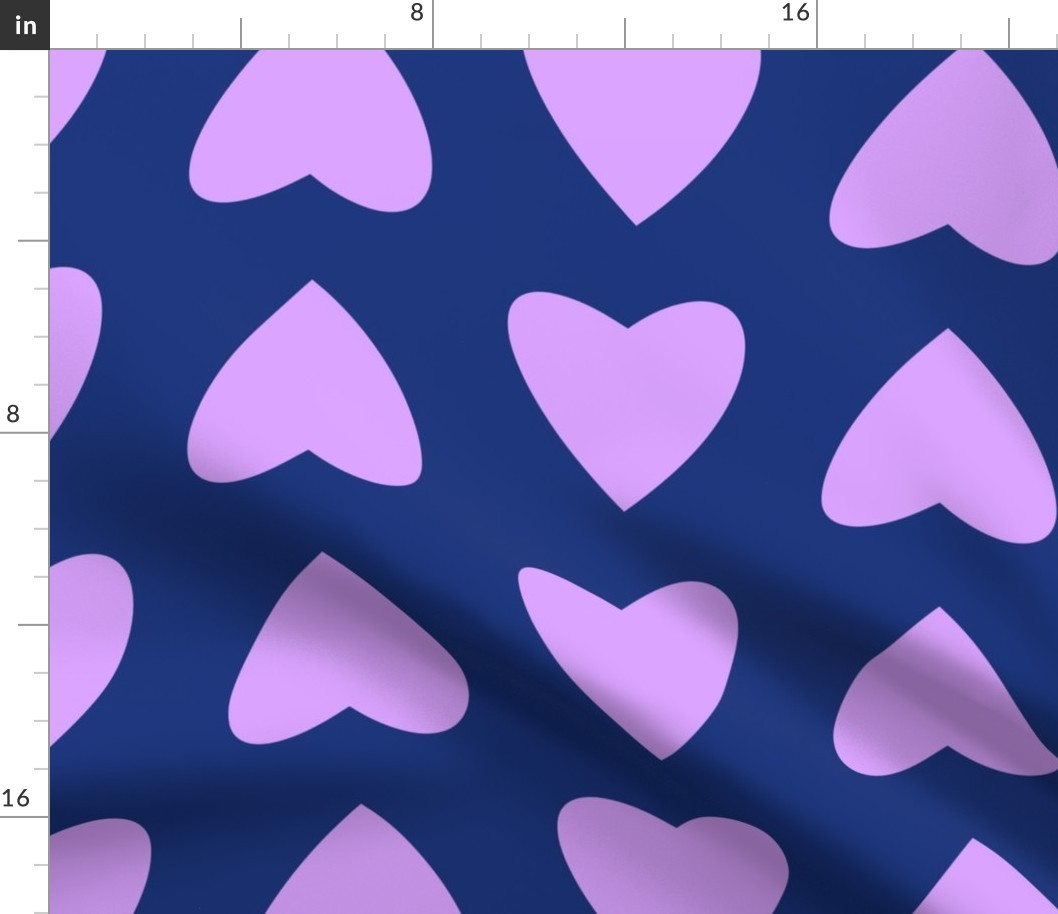 12x12 BIG LOVE in Navy and Lilac by Betty Louise Studio