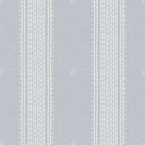 French Linen Stripes Lavender Grey Small