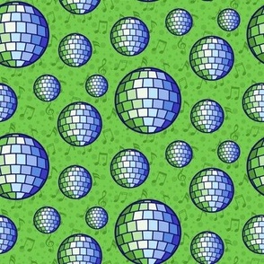 Music Glitterball - SMALL (Quilting & Crafting) -  Blue & Green