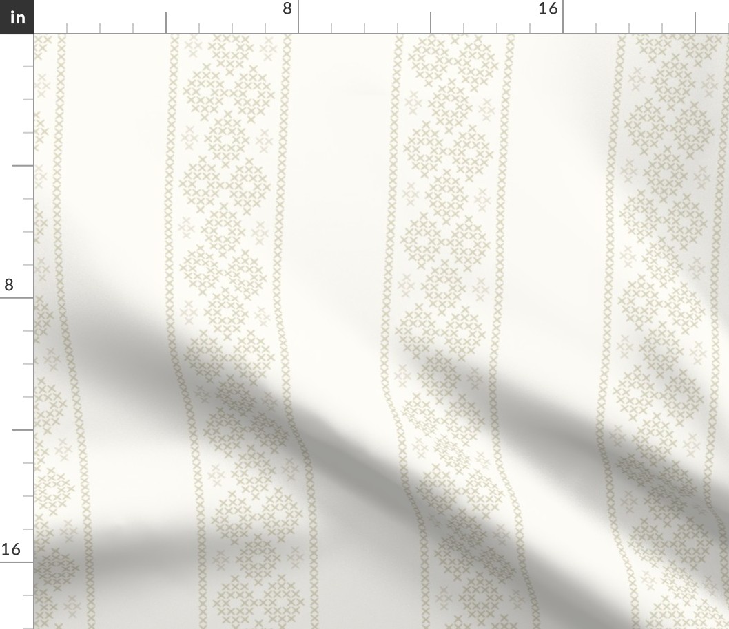 cross stitch stripe neutral linen 6 wallpaper scale by Pippa Shaw