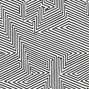 monochrome psychedelic geometric optical illusion