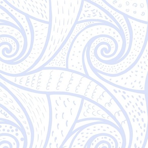 boho blue spirals white neutral wallpaper