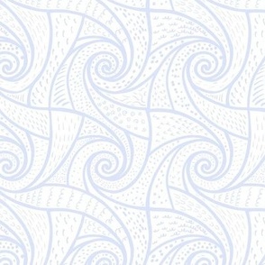 boho blue spirals neutral whitish small scale