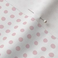 small scale cotton candy crooked dots on white - dots fabric and wallpaper