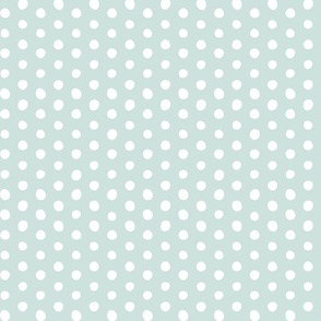 sea glass - white crooked dots on sea glass - sf petal solids - dots fabric and wallpaper