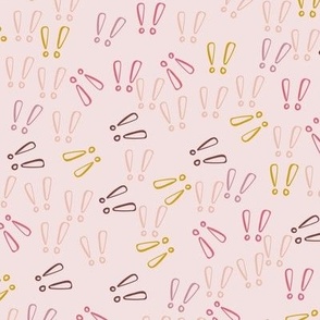 Exclamation points with soft pink background