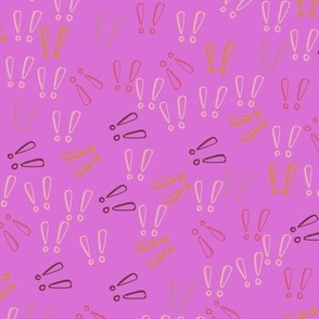 Exclamation points with orchid background