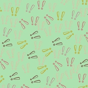 Exclamation points with celadon background