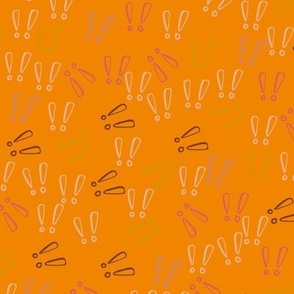 Exclamation points with tangerine background