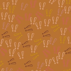 Exclamation points with copper background