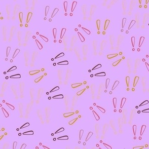 Exclamation points with mauve background
