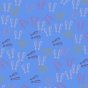 Exclamation points with cornflower background