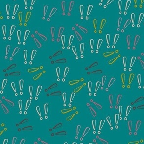 Exclamation points with teal background