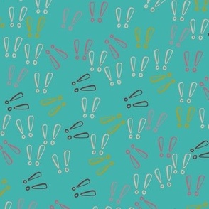 Exclamation points with verdigris background