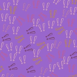 Exclamation points with amethyst background