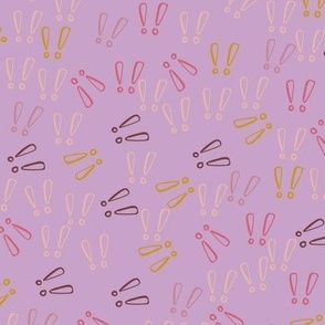 Exclamation points with lilac background