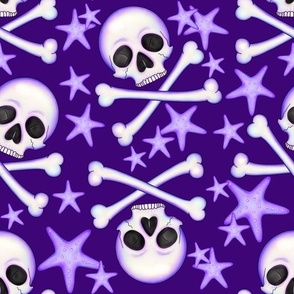 Skull Cross Bone, dark purple