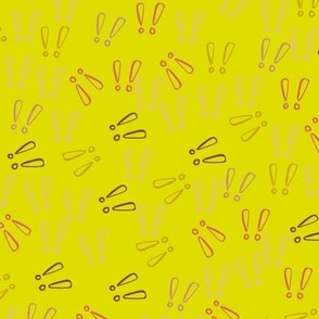 Exclamation points with chartreuse background
