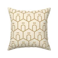 Dog House Geometric - Single Rule - Gold on Cream - Medium