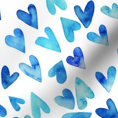 Tossed Blue Ombre Hearts