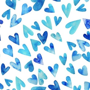 Tossed Blue Ombre Hearts