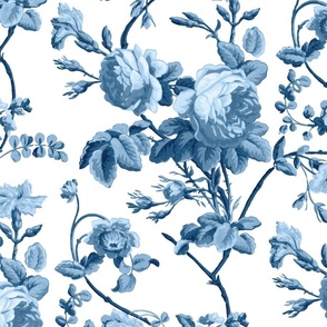 Rustic Blue and White Floral