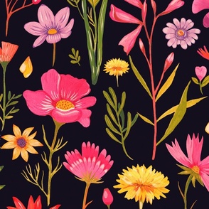 A Flower Field-BLACK BG