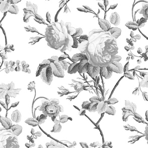 Rustic Grey and White Floral