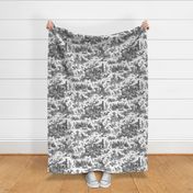 Rustic French Toile-Black & White