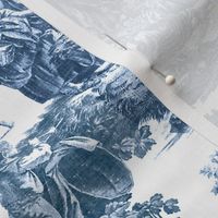 Rustic French Toile-Blue & White