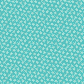 starfish light blue on aqua small