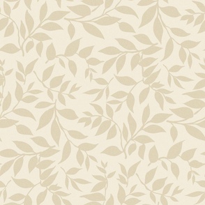 Wisteria Leaves Ochre Beige