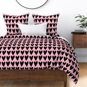 hearts black on pink - valentines jumbo collection
