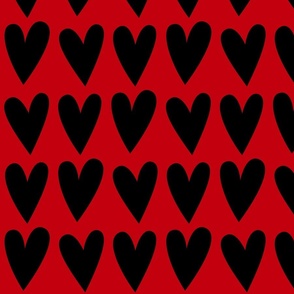 hearts black on red - valentines jumbo collection