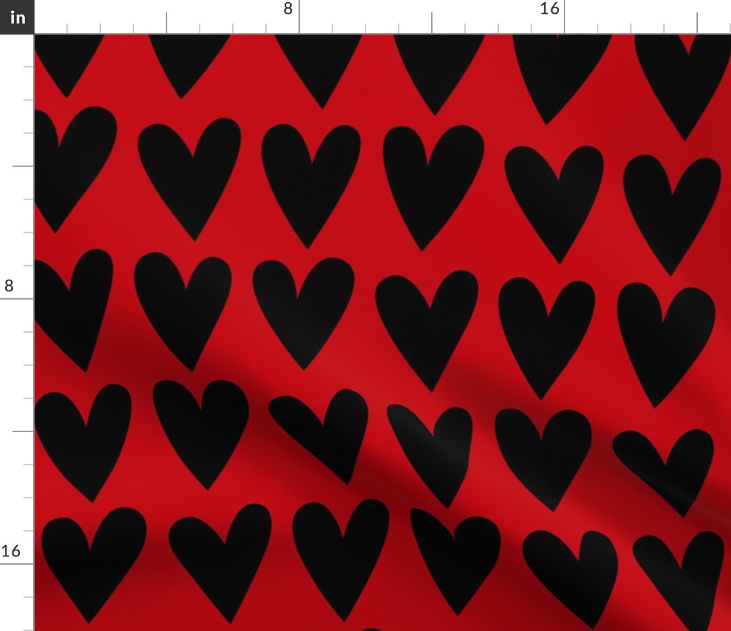 hearts black on red - valentines jumbo collection